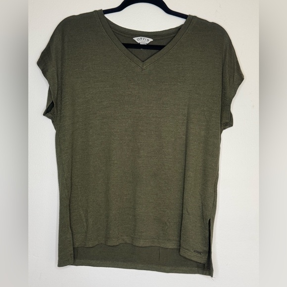 Orvis Womens Shirt Top Green Sleeveless V Neck Soft Rayon Blend Size Small - Picture 1 of 6